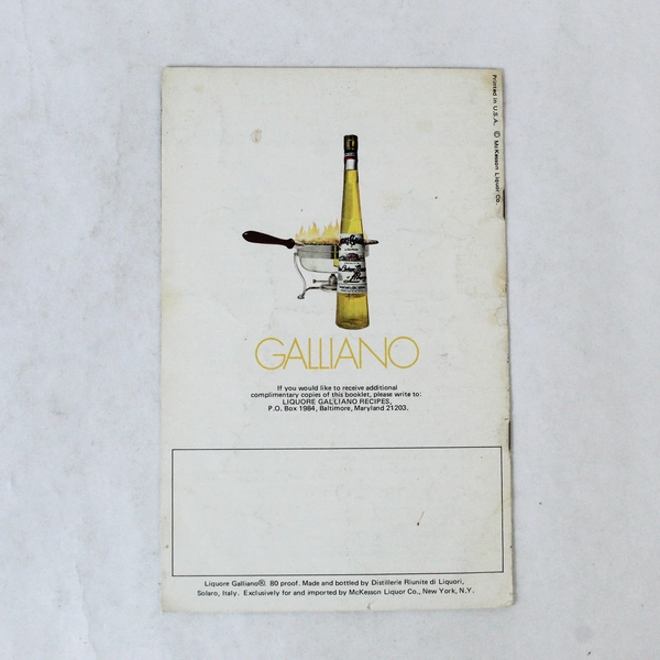 Galliano 1970s Advertising Cookbook "A Measure of Gold" - Good Condition