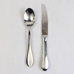 Lot Of 2 Dansk Flatwear Cafe Floral (Stainless) Soup Spoon & Modern Hollow Knife