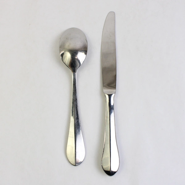 Lot Of 2 Dansk Flatwear Cafe Floral (Stainless) Soup Spoon & Modern Hollow Knife