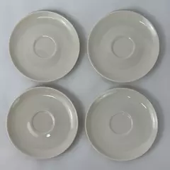 Set of 4 MCM Syracuse China Serene Saucers White 5.75 Inch