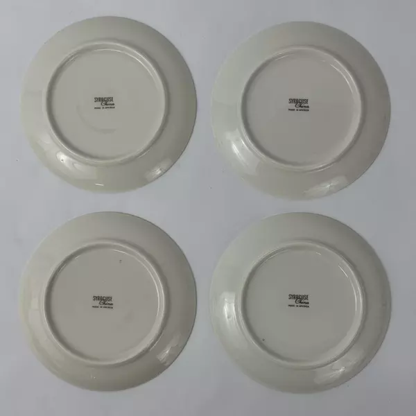 Set of 4 MCM Syracuse China Serene Saucers White 5.75 Inch