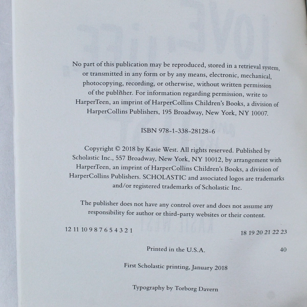 Love Life and the List by Kasie West 2018 Paperback - Good Condition