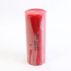 Red Pillar Candle Large Decorative Wild Currant Scented Candle 3" x 8"