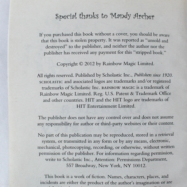 Angelica the Angel Fairy Rainbow Magic by Daisy Meadows 2012 Paperback