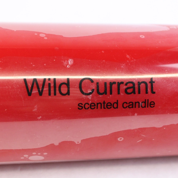 Red Pillar Candle Large Decorative Wild Currant Scented Candle 3" x 8"