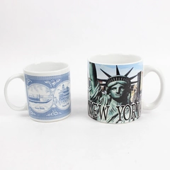 Lot of 2 New York and Boston Travel Souvenir Ceramic Coffee Mugs