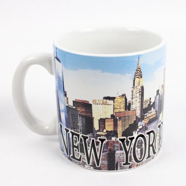 Lot of 2 New York and Boston Travel Souvenir Ceramic Coffee Mugs