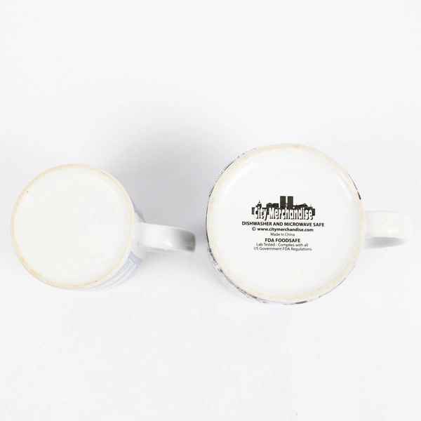 Lot of 2 New York and Boston Travel Souvenir Ceramic Coffee Mugs