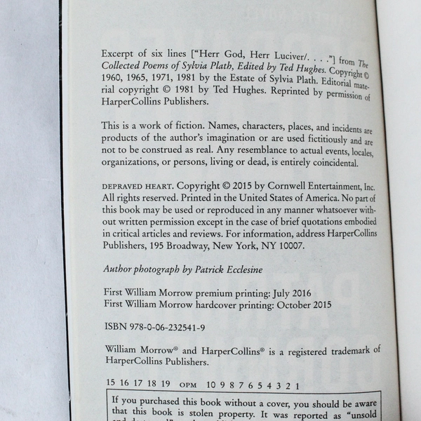 Patricia Cornwell Kay Scarpetta: Depraved Heart Paperback 2016 - Very Good