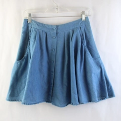 Do & Be Short Blue Cotton Blend Skirt Women's Size Medium