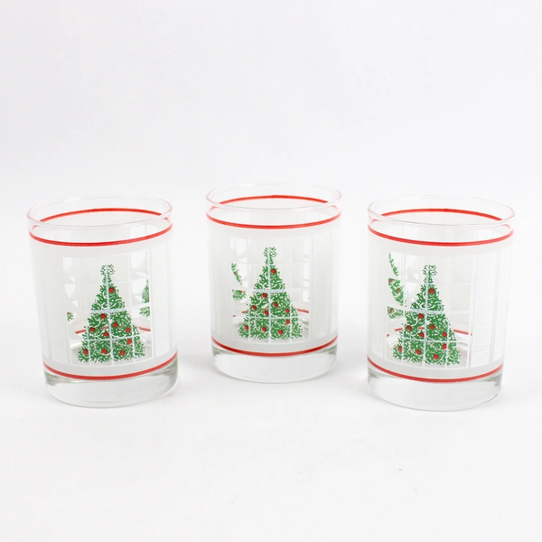 Set of 3 Vintage Waechtersbach Christmas Tree Old Fashioned Glasses
