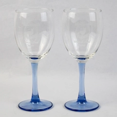 2 Blue Stemmed Crystal Wine Glasses McMinnville Oregon Wine And Food Classic