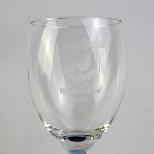 2 Blue Stemmed Crystal Wine Glasses McMinnville Oregon Wine And Food Classic