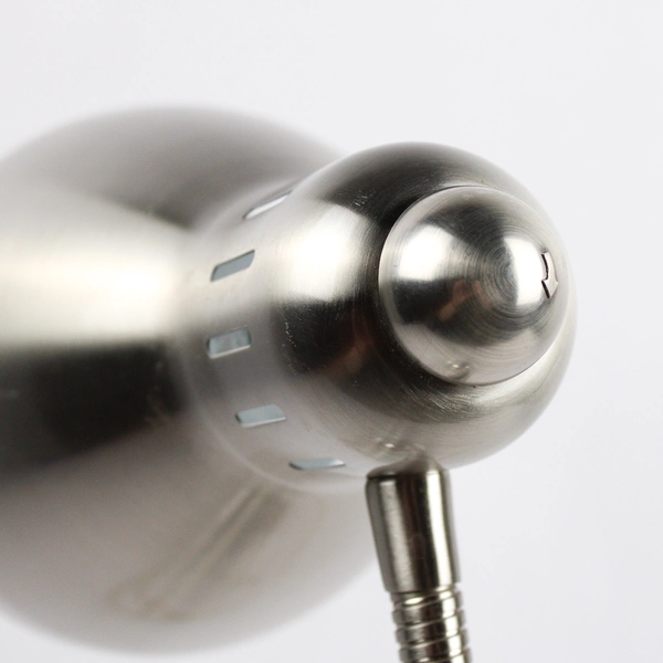 Silver-Tone Metal Desk Lamp with Clear Plastic Stationary Organizer