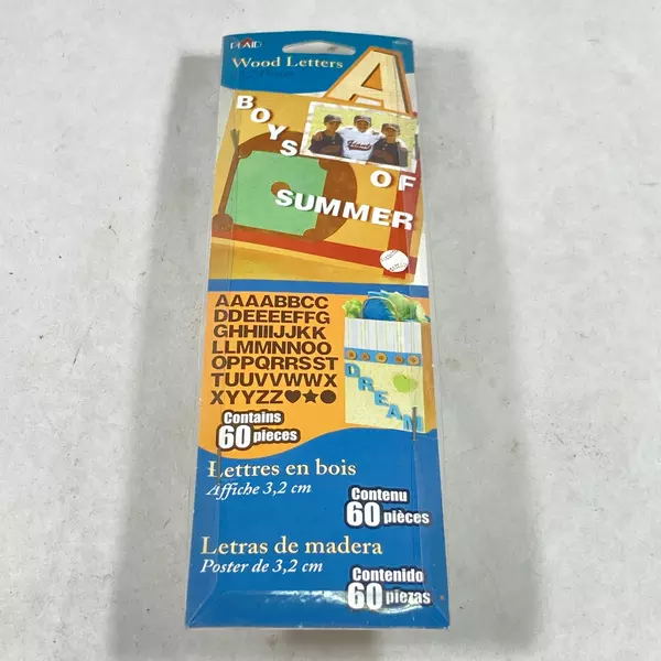 2010 Plaid Wood Alphabet Letters Set for Scrapbooking - 60 Pieces