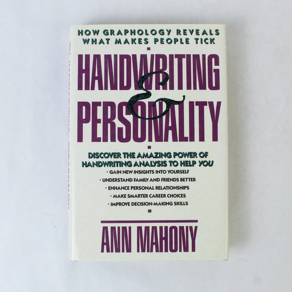 Handwriting & Personality by Ann Mahony 1989 1st Ed Graphology HC