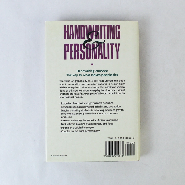Handwriting & Personality by Ann Mahony 1989 1st Ed Graphology HC