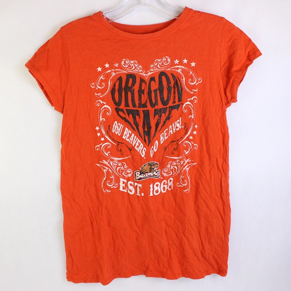 NCAA Oregon State OSU Beavers Orange Cap Sleeve T-Shirt Women’s Large