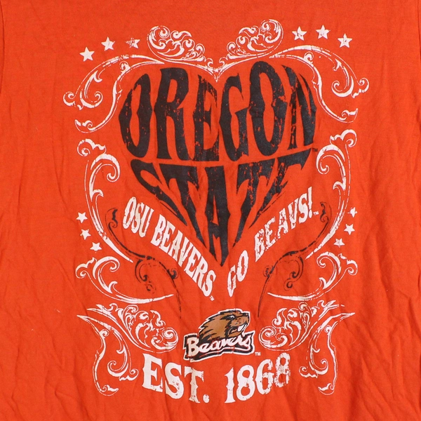 NCAA Oregon State OSU Beavers Orange Cap Sleeve T-Shirt Women’s Large