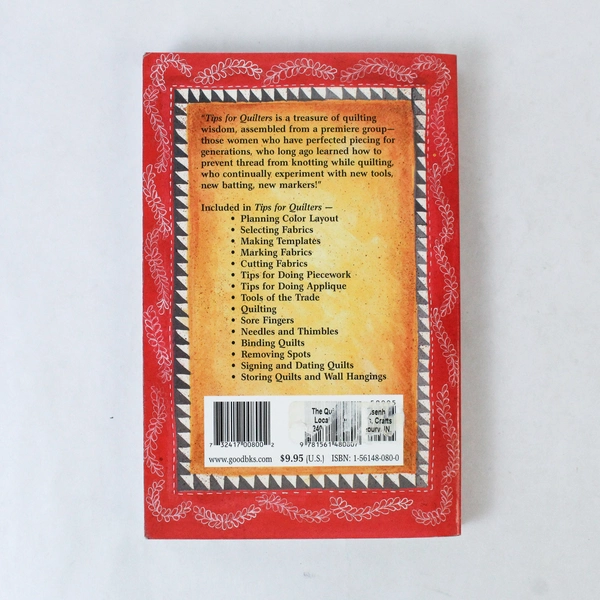 Tips for Quilters Handbook by Rachel Pellman 1993 Good Condition