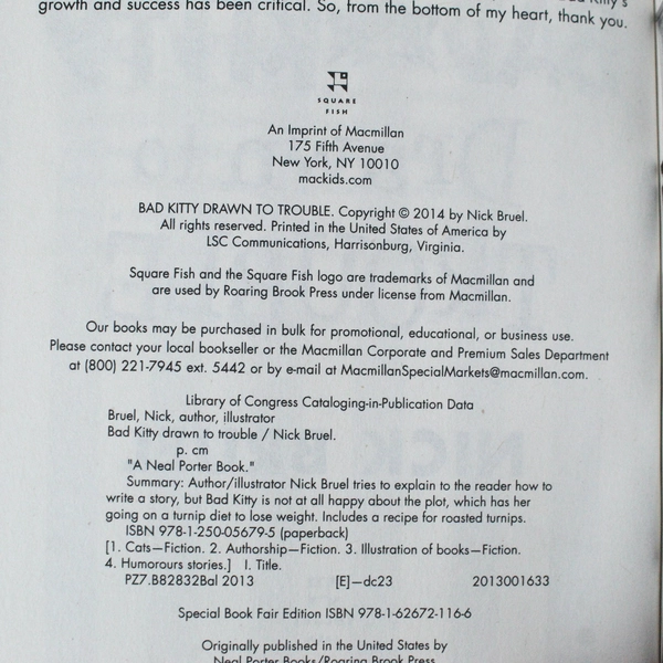 Bad Kitty: Drawn to Trouble by Nick Bruel, 2014 Paperback - Good Condition