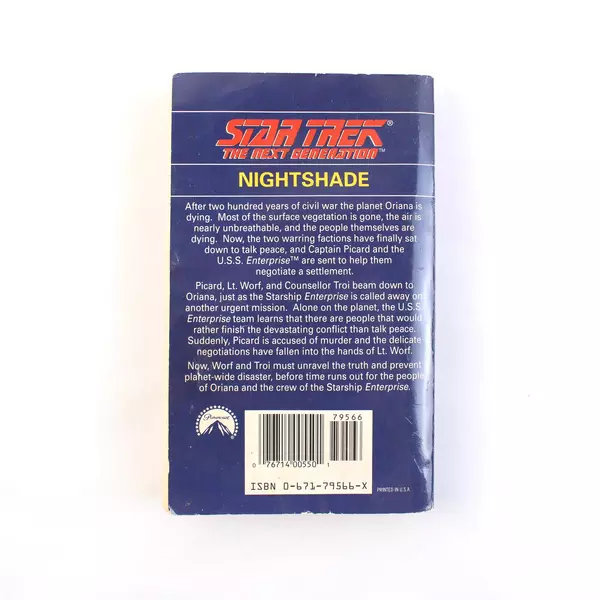 Star Trek The Next Generation Nightshade by Laurell Hamilton 1992 PB