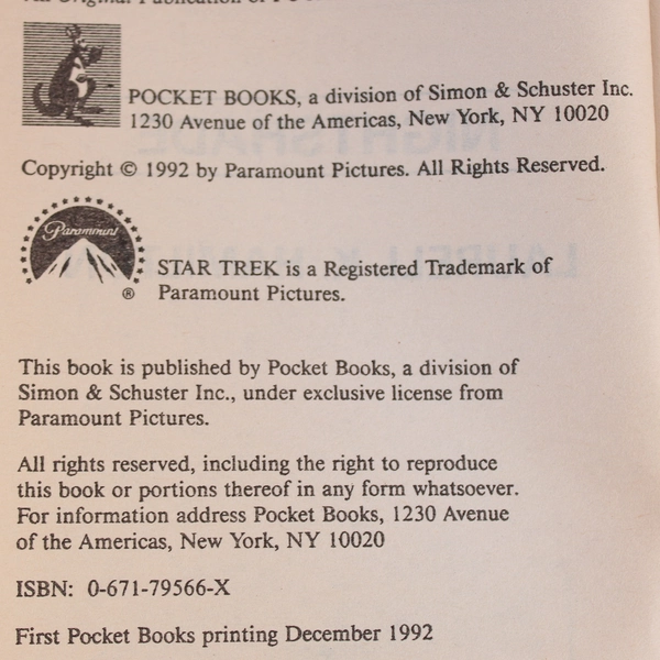 Star Trek The Next Generation Nightshade by Laurell Hamilton 1992 PB