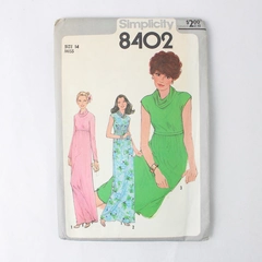 Simplicity Pattern 8402 Misses Dress in Two Lengths Size 14 Vtg 1977 Cut