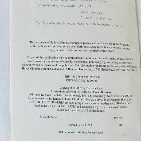 Junie B. Jones: Dumb Bunny by Barbara Park - Scholastic 2007 Softcover