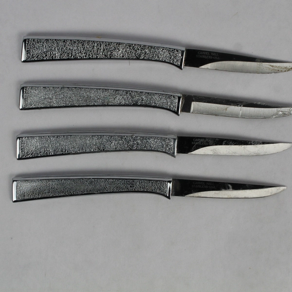Lot of 4 Carvel Hall CVH2 Hollow Handle Steak Knife Sharp Stainless Steel