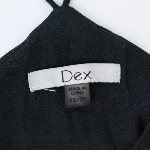 Dex Hi Low Lightweight Black Tank Top Spaghetti Straps Women's XS