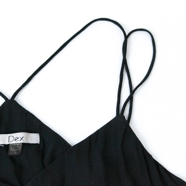 Dex Hi Low Lightweight Black Tank Top Spaghetti Straps Women's XS