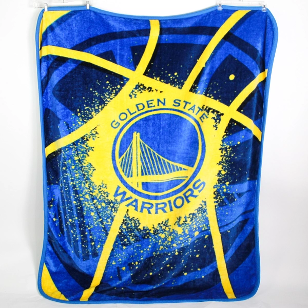 Golden Warriors Northwest Fluffy Fleece Throw Blanket 62.5" x 75.5" Blue/Yellow