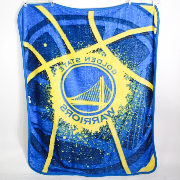 Golden Warriors Northwest Fluffy Fleece Throw Blanket 62.5" x 75.5" Blue/Yellow