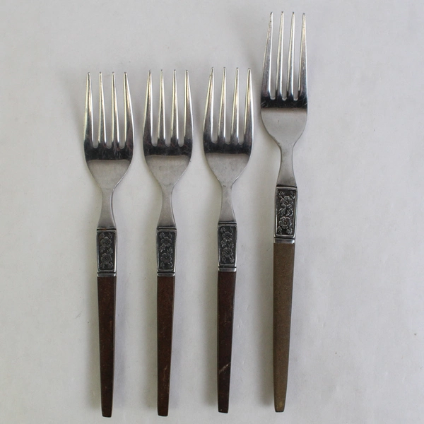 Lot Of 5 Ekco Silver Flatware 4 EKS14 Forks & 1 La Joya Soup Spoon