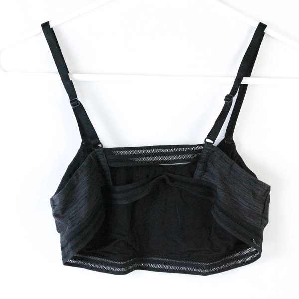 Victoria's Secret Women's Bralette M Heather Black No Pad No Wire Good Condition