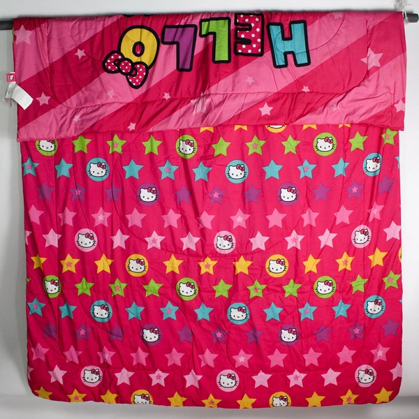 Hello Kitty Twin Bedspread Quilt Pink Kids Bedding 100% Polyester 66" x 86"