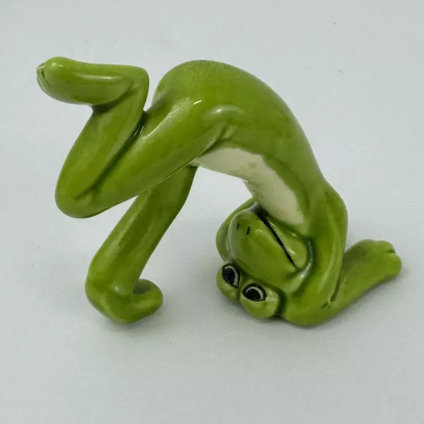 3 Piece Norcrest Japan Ceramic Frog Figurine Set Tumbling Thinking Hugging