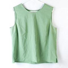 The Tog Shop Petites Green Sleeveless Blouse Top Size PL Polyester Blend