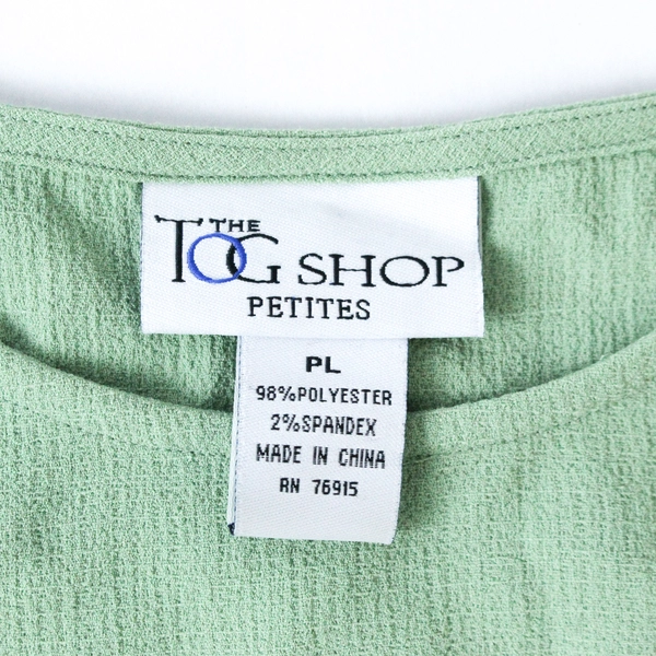 The Tog Shop Petites Green Sleeveless Blouse Top Size PL Polyester Blend