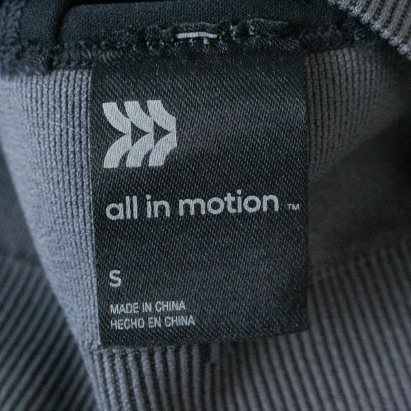 All In Motion Women's Sports Bra Size S Black Gray Cross Back Light Support