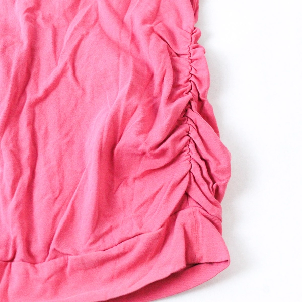 Oh Mamma Pink V-Neck Maternity Top Shirt Size Small Short Sleeve Cotton Blend