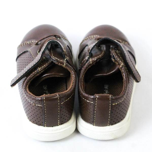 American Eagle Baby Toddler Shoes Size 6.5 Brown Faux Leather Easy Fasten
