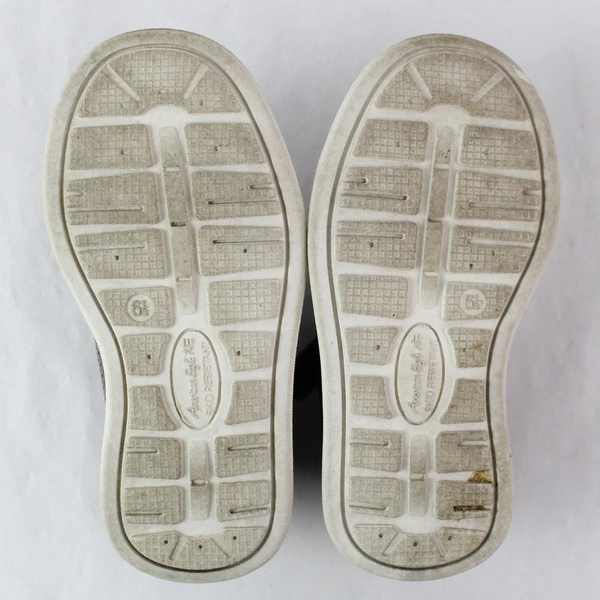 American Eagle Baby Toddler Shoes Size 6.5 Brown Faux Leather Easy Fasten