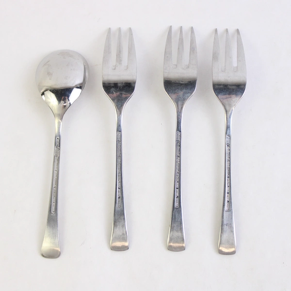 Lot Of 4 Ekco Silver Flatware Colonial Richmond 3 Salad Forks, 1 Teaspoon