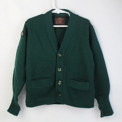 Vintage Kandel Classic Cardigan Sweater Boys' Size Medium Green Pockets  