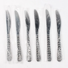 Lot of 6 Cambridge Dinner Knives, Berkshire Sand Stainless Steel 9"