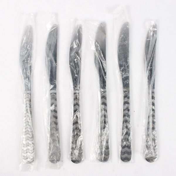 Lot of 6 Cambridge Dinner Knives, Berkshire Sand Stainless Steel 9"