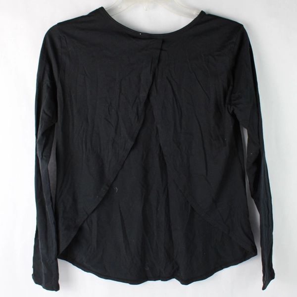 Fabletics Long Sleeve Open Back Athletic Shirt Top Black Women's Size XS