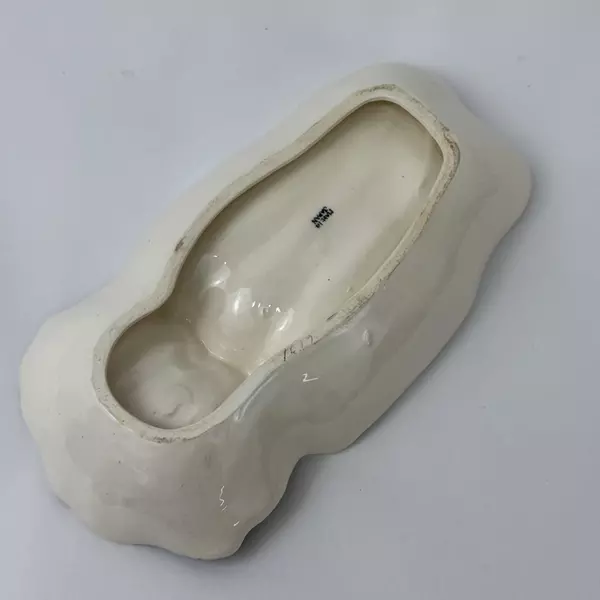 Vintage Hand Painted 2 Section Divided Yellow Pepper Shaped Dish Made In Japan 